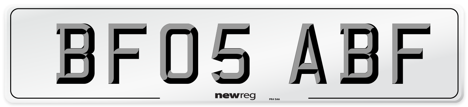 BF05 ABF Number Plate from New Reg